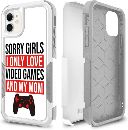 Miniatura 9 de Funda para iPhone 11, diseño deportivo de fútbol, absorción de golpes, policarbonato duro y silicona híbrida de doble capa de armadura Defender
