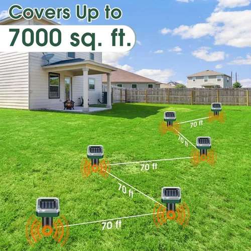 Miniatura 3 de Mole Repellent Solar Powered, Outdoor Yard and Garden Ultrasonic Repeller, Get Rid of Moles Gopher Vole Groundhog Snake Chipmunk, Waterproof Sonic