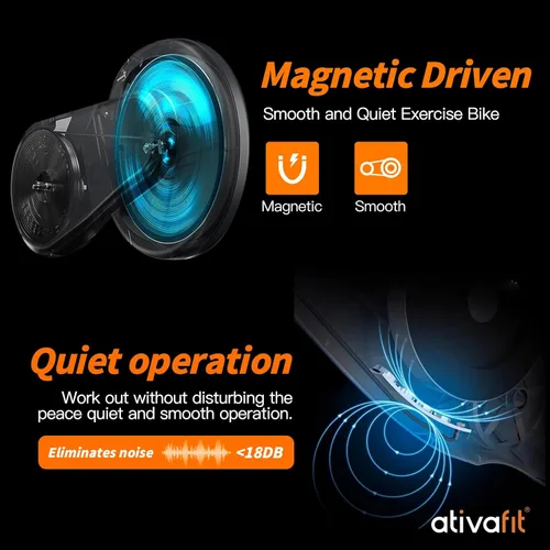Miniatura 6 de ATIVAFIT Bicicleta de ejercicio plegable fitness para interiores, bicicleta de ciclismo magnética 3 en 1 vertical y reclinada con bandas de Gris