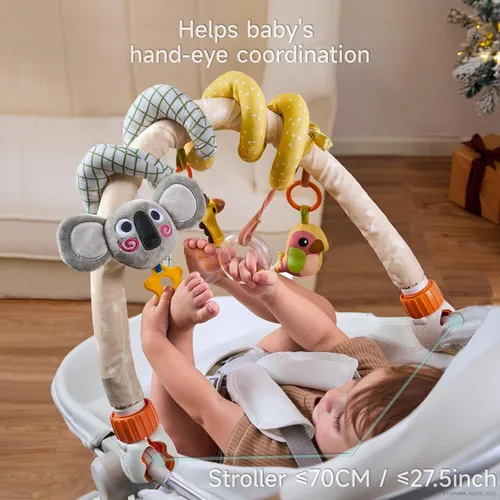 Miniatura 6 de TUMAMA Juguetes en espiral 2 en 1 para asiento de coche Arco Juguetes para cochecito bebé Juguetes colgantes con clip Ajustable Desmontable Juguetes