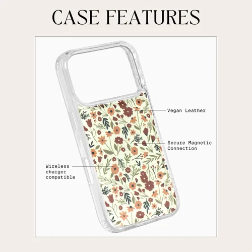 Miniatura 2 de Walli Fundas para iPhone 17 Pro, estética, magnética, compatible con cartera magnética y accesorios, bonita funda de piel vegana para iPhone 17 Pro