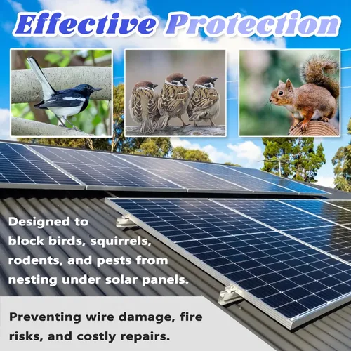 Miniatura 6 de PROLEE Protector de Pájaros para Panel Solar de 6 Pulgadas X 100 Pies, Protector Contra Bichos Antioxidante con 100 Clips Sujetadores, Malla