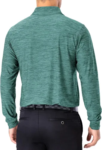 Miniatura 40 de NAVISKIN Camisas polo para hombre, de secado rápido, UPF 50, manga larga y corta, que absorben la humedad