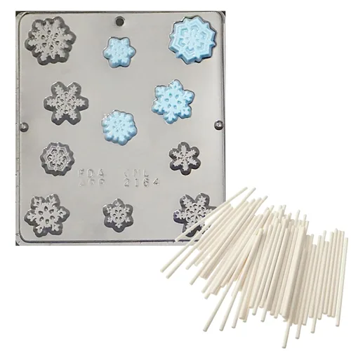 Moldes de chocolate de Navidad para dulces y piruletas con 36 palitos para celebración de fiestas y decoración. Pon en cupcakes galletas pasteles o