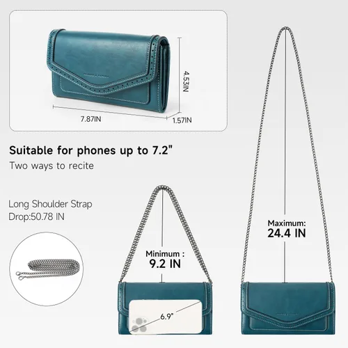 Miniatura 5 de Monedero pequeño para mujer, bolso de noche con cadena, bolso cruzado con ranuras para tarjetas