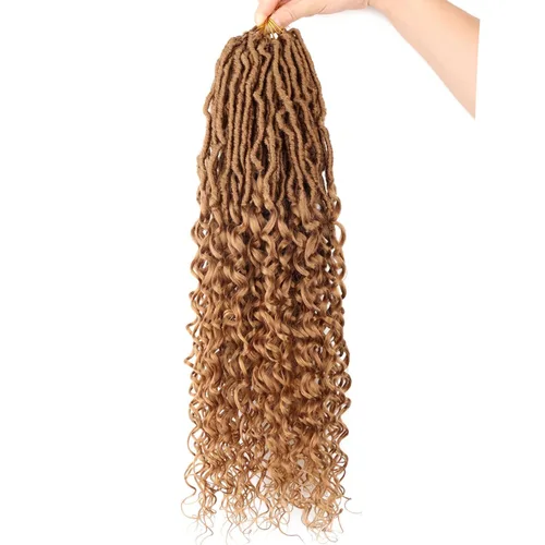 Miniatura 19 de Extensiones de cabello de rizos profundos de 14 pulgadas, 8 paquetes, Rizos tejidos en crochet suaves con puntas rizadas, Rizos de diosa tejidos
