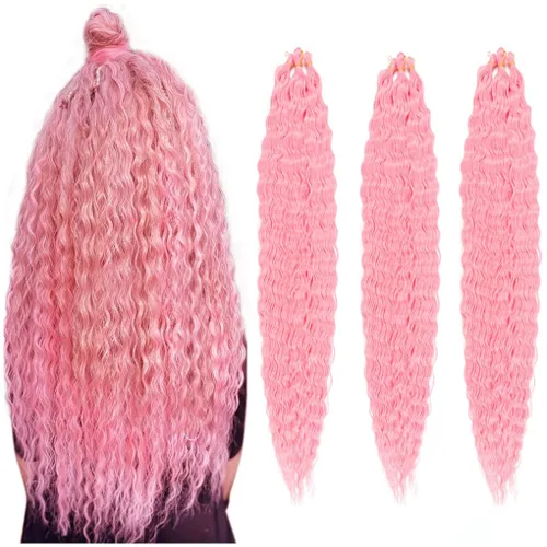 Miniatura 18 de 3 trenzas de ganchillo Passion Twist, cabello sintético preseparado para trenzar de 14 pulgadas, 3 paquetes de cabello trenzado pretrenzado