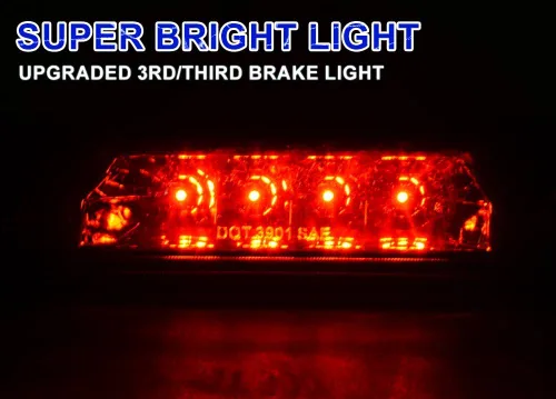Miniatura 4 de PIT66 3ª luz de freno LED, compatible con Jeep Cherokee 97-01, luces traseras de carga para techo trasero, lente transparente, carcasa negra 99-04