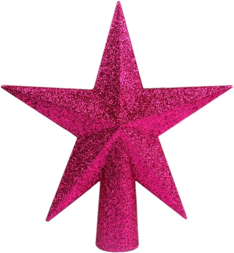 Miniatura 23 de YYCRAFT Adorno de Estrella con Purpurina para la Punta del Árbol Decoración Navideña - 6 Pulgadas, Rojo