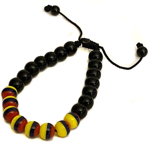 CharmsOfTheWorld Pulsera hecha a mano de Medellín - Colombia-Venezuela-Ecuador Colores Bandera - Nudo deslizante ajustable