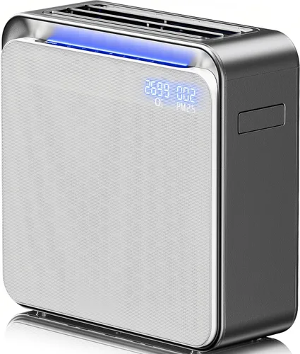 BURTRAN Purificador de aire HEPA para habitación grande en el hogar de hasta 1,360 pies cuadrados, Nano-Oxy™ HEPA14, con pantalla de calidad de