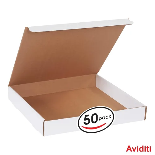 Miniatura 3 de Aviditi Cajas de correo de literatura blanca, 14 x 14 x 2 pulgadas, paquete de 50, a prueba de aplastamiento, para envío, correo y almacenamiento