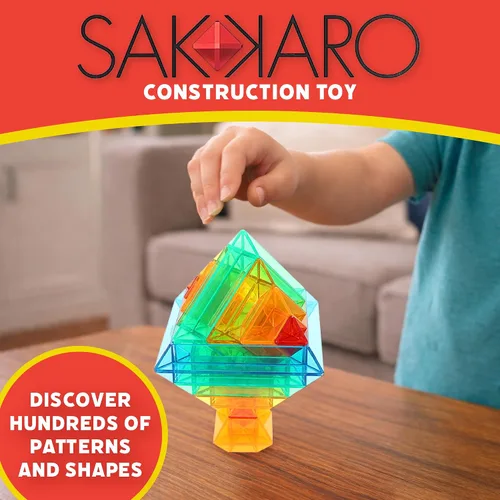 Miniatura 2 de Popular Playthings Sakkaro - Juguete apilable de geometría, rompecabezas de construcción de formas coloridas, regalo de aprendizaje para niños a
