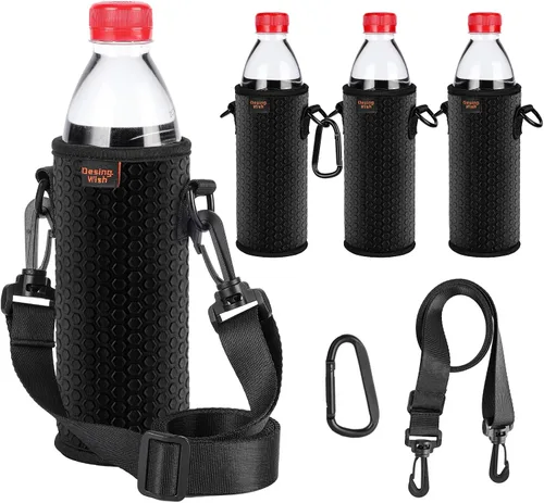 Fundas aislantes portátiles de plástico de 16.9 onzas, fundas aislantes de 16, 17, 18 onzas, soporte para botellas/latas con correa para el hombro,