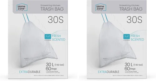 Miniatura 15 de Home Zone Living - Bolsas de basura de cocina de 8 galones con asas de cordón, diseño personalizado resistente para botes de basura de cocina Código