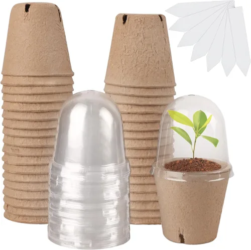 Miniatura 9 de winemana Bandeja de inicio de semillas de 4 pulgadas para semillas de lechuga de hierbas vegetales, macetas para plantas de interior y tierra