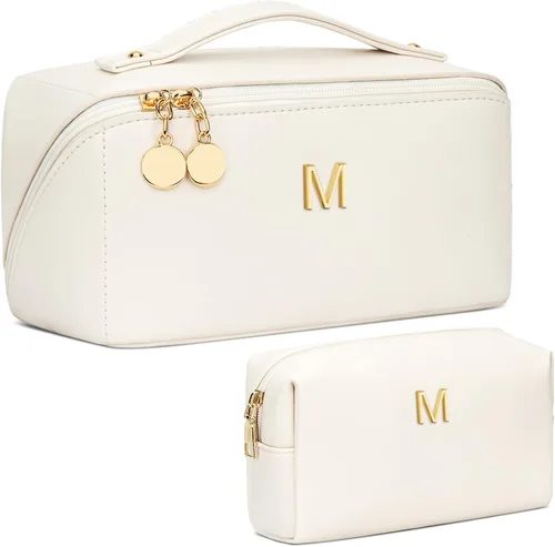 Miniatura 80 de Regalos de cumpleaños para mujeres y adolescentes, juego de bolsas organizadoras de maquillaje con iniciales personalizadas, bolsa de cosméticos