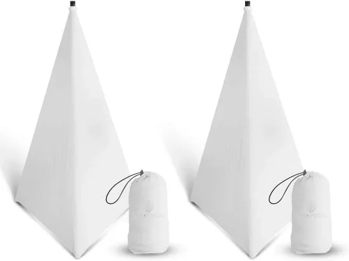 PRORECK Cubierta de soporte para altavoz, falda para trípode, 360 grados, color blanco x 2 2-PAQUETE DE DOS