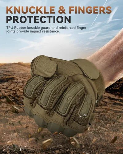 Miniatura 2 de KUMGIM Tactical Gloves for Men Women, Motorcycle Gloves Touchscreen Airsoft Hunting Shooting Glove Black Tan for Outdoor Paintball Work Motorcycle