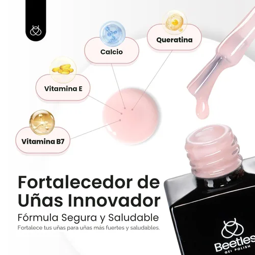 Miniatura 2 de Beetles - Esmalte de uñas de gel con base de goma, 6 colores nude, esmalte de gel rosa, melocotón, neutro, transparente, francesa, colores base