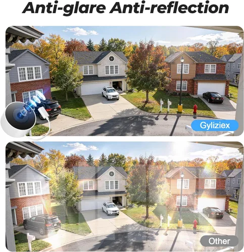 Miniatura 3 de Cámara de seguridad de ventana de 4MP 2K, cámara inalámbrica WiFi 5G y 2.4GHz, monitor de visión nocturna a color de luz negra, vidrio de montaje