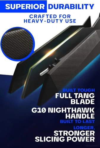 Miniatura 3 de Dalstrong Cuchillo de chef de 9.5 pulgadas, serie Shadow Black, recubierto de nitruro de titanio negro, cuchillo de cocina afilado de afeitar, acero