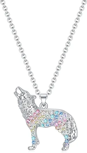 Collar de dinosaurio de unicornio de sirena arcoíris para niñas, regalo de gato, caballo de elefante colgante de joyería para mujeres, niños,