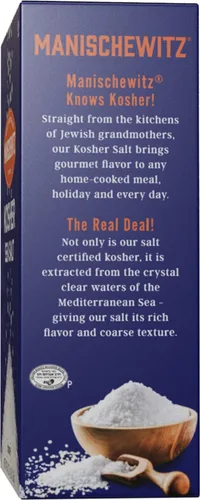 Miniatura 2 de Manischewitz Sal kosher natural, caja a granel de 4 libras con boquilla EZ-Verter, 100% sal marina gruesa de alta calidad de Sicilia Italia, sin