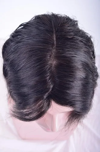 Miniatura 5 de Tupé de cabello humano para hombre, encaje francés con 1.5 pulgadas de poliuretano transparente de 360 grados, 8 x 10 pulgadas, sistema de reemplazo