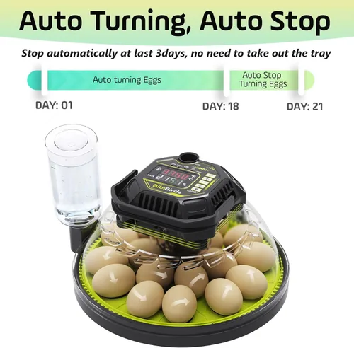 Miniatura 2 de Incubadora de huevos con contador automático de días de giro de huevos y atomizador para control automático de humedad, bloqueo automático completo