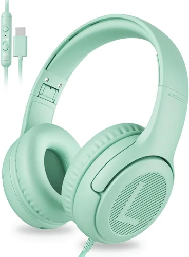 Miniatura 10 de awatrue Auriculares para Niños para Escuela Niños Pequeños con Cable con Micrófono Enchufable a Granel Auriculares para Niños Niñas de 3+ Años Verde