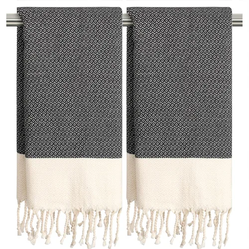 Miniatura 13 de cabanana Toallas de mano para baño, paquete de 2, 20 x 30 pulgadas, 100% algodón, toallas de mano turcas, superabsorbentes y de secado rápido, Aqua