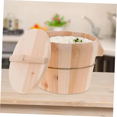 Miniatura 9 de 1 Unidades Arroz Cocina Gadget Cubo de Madera Cubo de Arroz para Cocina Cubo al Vapor Creativo Cubo de Arroz al Vapor Cubo de Cocina de Madera