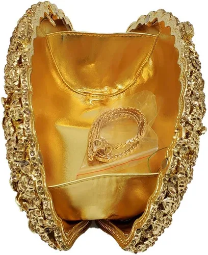 Miniatura 31 de Boutique De FGG Bolso de noche de flores de embrague de cristal de lujo para mujer, bolso de boda nupcial, bolso