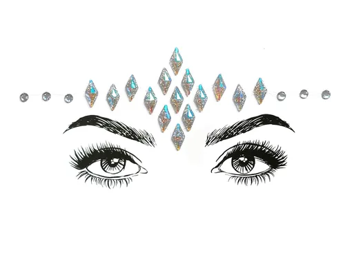 Miniatura 4 de Adhesivos de gemas para la cara de sirena con purpurina, diamantes de imitación para festival, joyas, cristales para la cara, ojos y cuerpo, 6