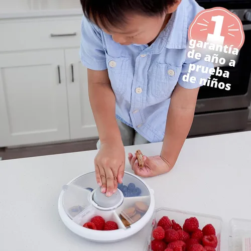 Miniatura 3 de GoBe Paquete de Spinner de Bocadillos Pequeño para Niños con Correa y Hoja de Adhesivos - Envase Reutilizable para Aperitivos con Dispensador de 5