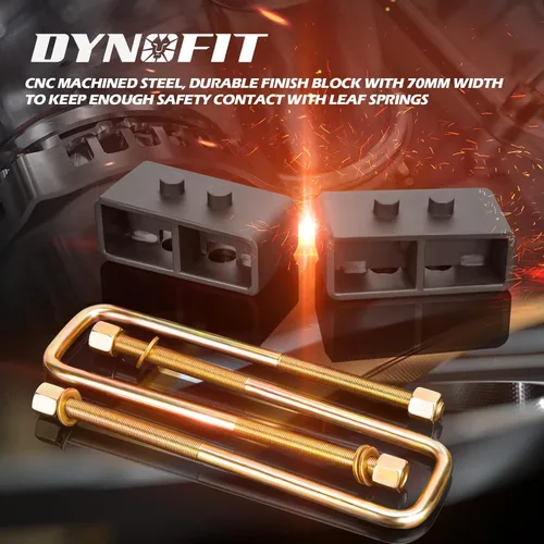 Miniatura 8 de Dynofit - Bloques de elevación traseros de 2 pulgadas para Ford F150 2WD 4WD 2004-2020, kit de bloque de elevación y pernos en U cuadrados