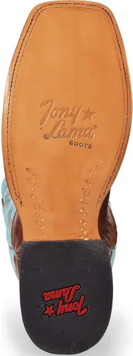Miniatura 5 de Tony Lama Mens Sealy Square Toe Casual Botas Mid Calf - Azul, Marrón