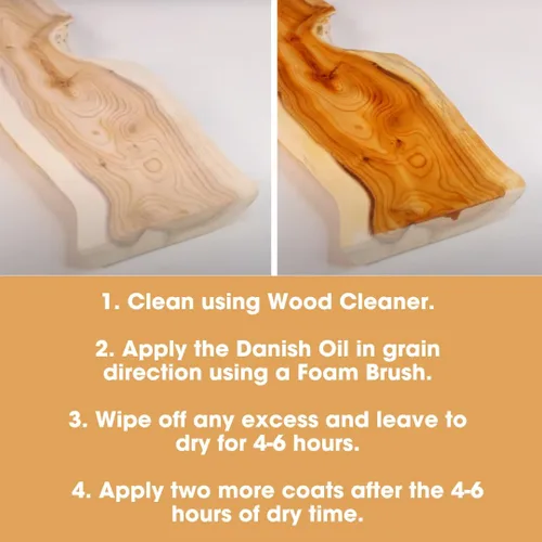 Miniatura 7 de Furniture Clinic Danish Oil Cuidado de madera para muebles de madera interiores y exteriores, roble, pino, teca, imprimación, sello y acabado