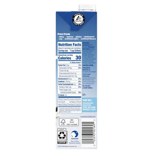 Miniatura 8 de Silk Leche de almendra estable, vainilla sin azúcar, sin lácteos, vegano, proyecto verificado sin OMG, 1 cuarto de galón