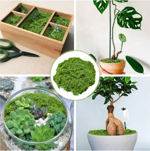 Miniatura 2 de Musgo verde falso para manualidades, musgo artificial decorativo de 5.3 onzas para manualidades, centros de mesa de musgo sintético, decoración