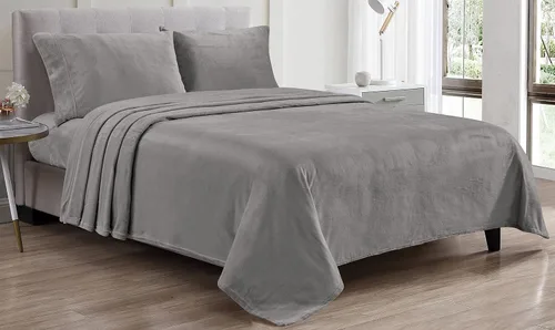Miniatura 8 de Luxury Elegance - Juego de sábanas de microfelpa de terciopelo extra suave, tamaño individual, 2 piezas, color negro