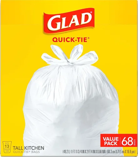 Miniatura 5 de Glad Bolsas de basura altas de cocina de 13 galones, bolsas de basura sin perfume, con amarre rápido, 68
