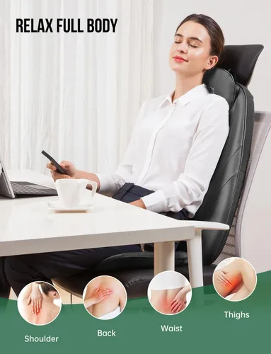 Miniatura 3 de Snailax - Masajeador de espalda con calor, regalos para hombres, mujeres, silla de masaje eléctrica de tejido profundo para todo el cuerpo