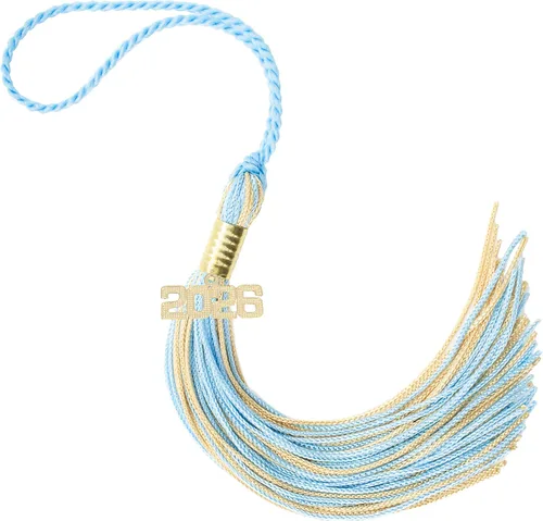 Miniatura 139 de Borla de graduación Aqua 2022, todos los colores escolares disponibles, fabricada en Estados Unidos