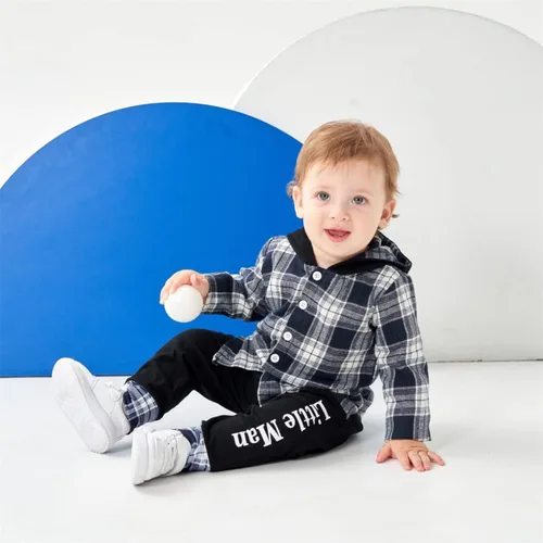 Miniatura 37 de Conjunto de ropa para bebés y niños pequeños, camisa con capucha y pantalones deportivos para otoño e invierno