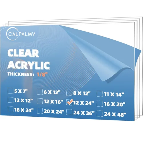 Miniatura 31 de CALPALMY Paquete de 2 hojas acrílicas transparentes grandes de 1/8 pulgadas de grosor, hojas de plexiglás precortadas de 36 x 48 pulgadas