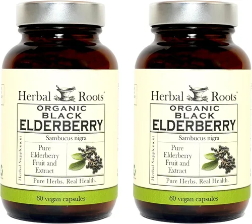 Miniatura 9 de Cápsulas de saúco orgánico Herbal Roots Máxima potencia Hechas con Sambucus orgánico 60 cápsulas veganas
