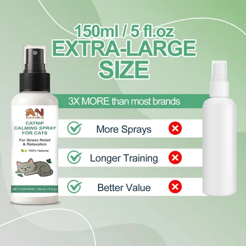 Miniatura 7 de Spray calmante para gatos con menta natural – 5.1 fl oz relajante para mascotas para gatos y gatitos – Ayuda a reducir el estrés, la ansiedad