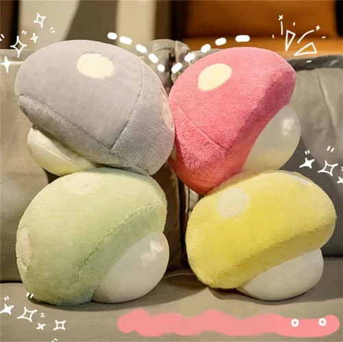 Miniatura 5 de Almohada de felpa 3D con forma de hongo, almohada de suelo, sofá, almohada para decoración del hogar, almohada de regalo (12.5 pulgadas, verde)